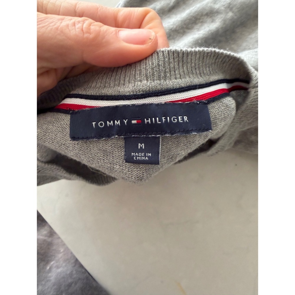 Tommy Hilfiger Womens Gray Polar Bear Fair Isle Cotton Crewneck Sweater Medium - Picture 3 of 7